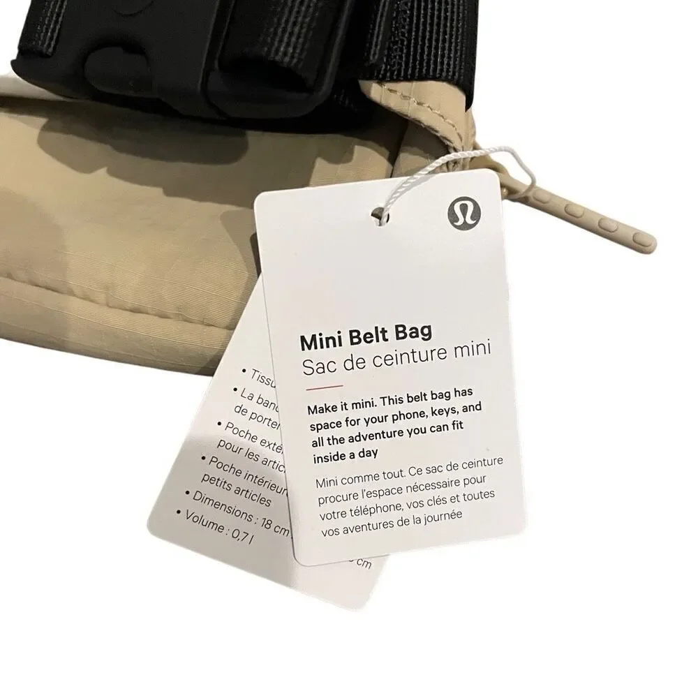 Lululemon Everywhere Mini Belt Bag OS Trench Black Hands Free Lightweight